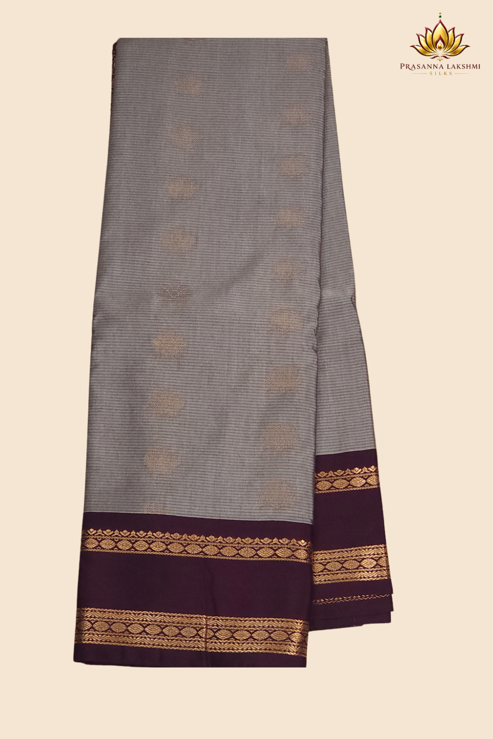Festive semi Gadwal saree with zari stripe detailing and woven gap border finish