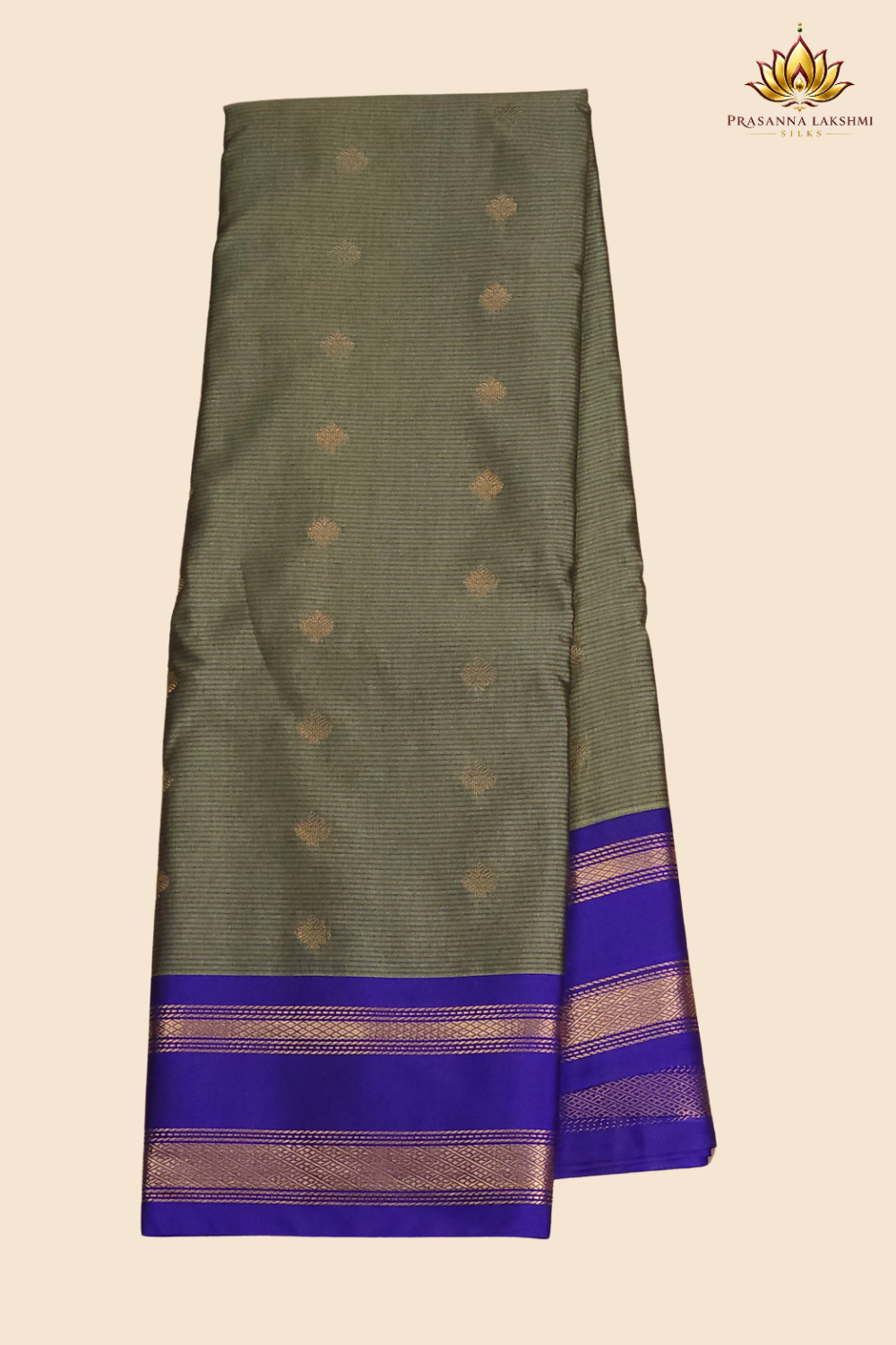 Festive semi Gadwal saree with zari stripe detailing and woven gap border finish