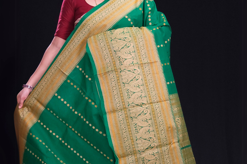 Green Kanjeevaram Cotton