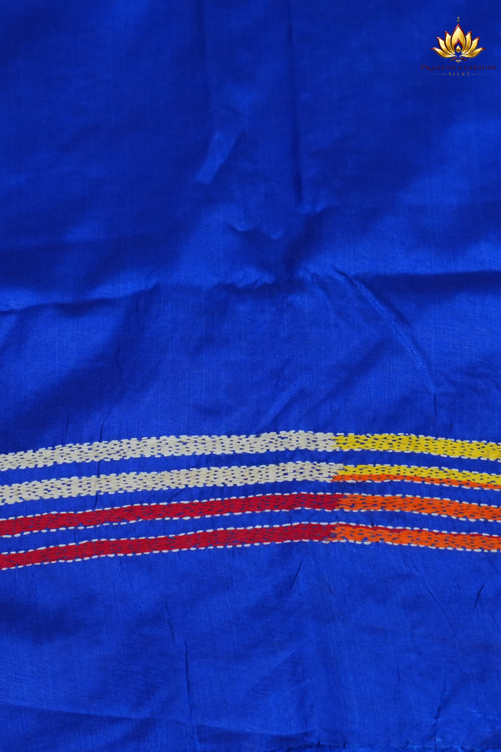 Traditional semi Bangalore silk saree with intricate Kantha embroidery suitable for festive occasions.