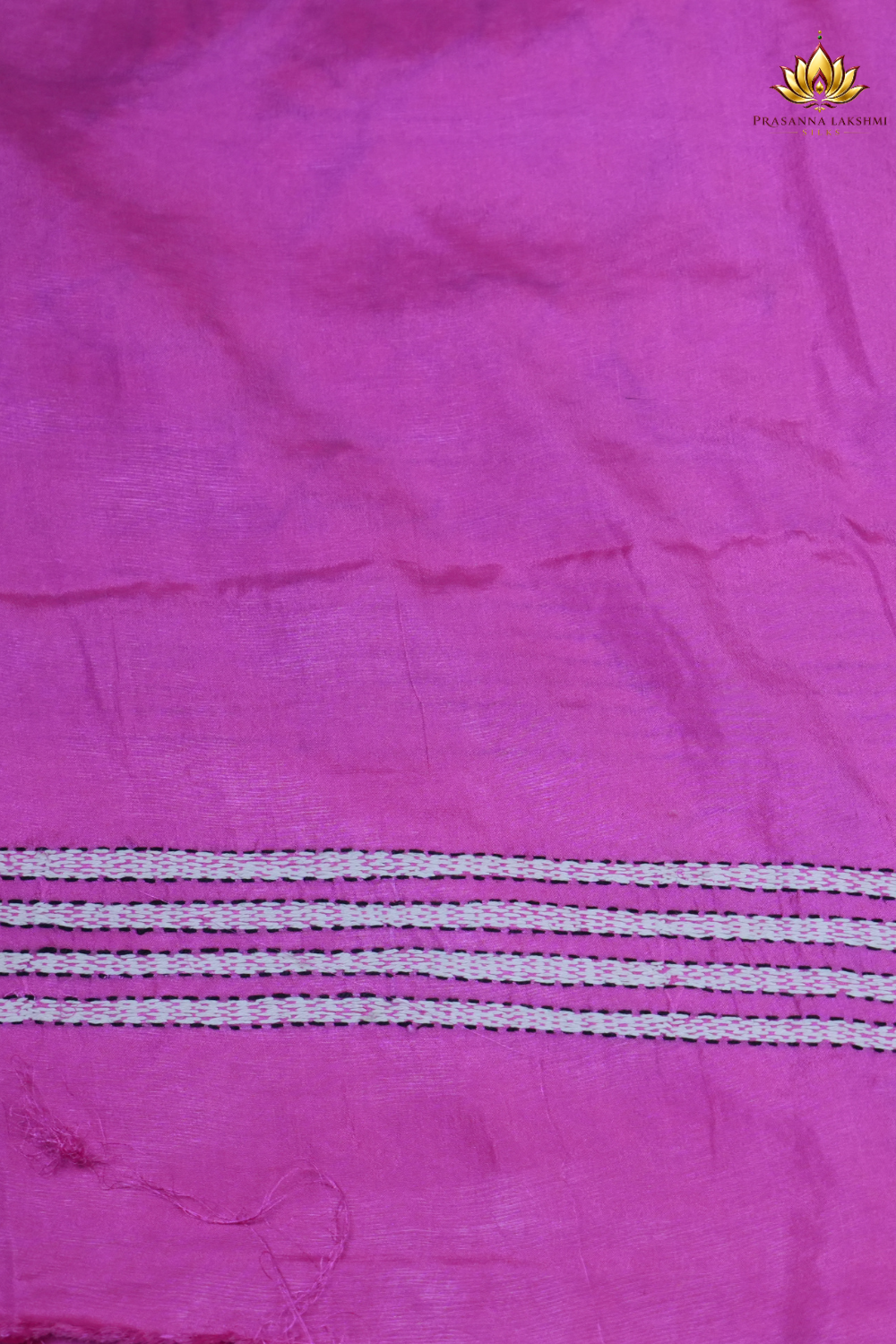 Traditional semi Bangalore silk saree with intricate Kantha embroidery suitable for festive occasions.