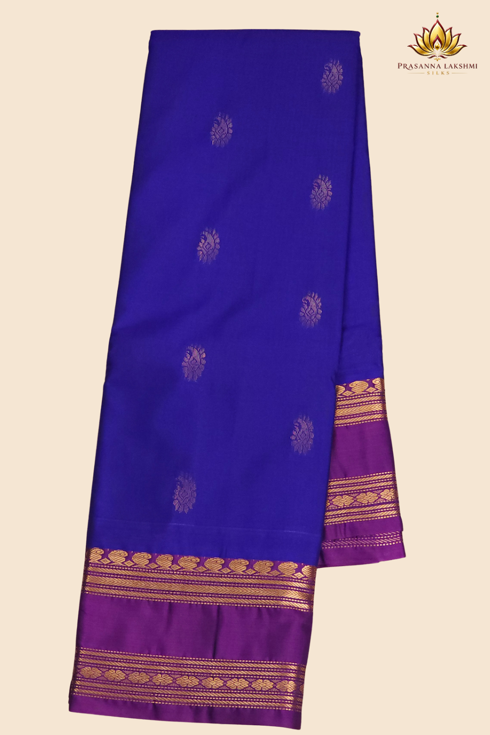 Festive semi Gadwal saree with zari stripe detailing and woven gap border finish