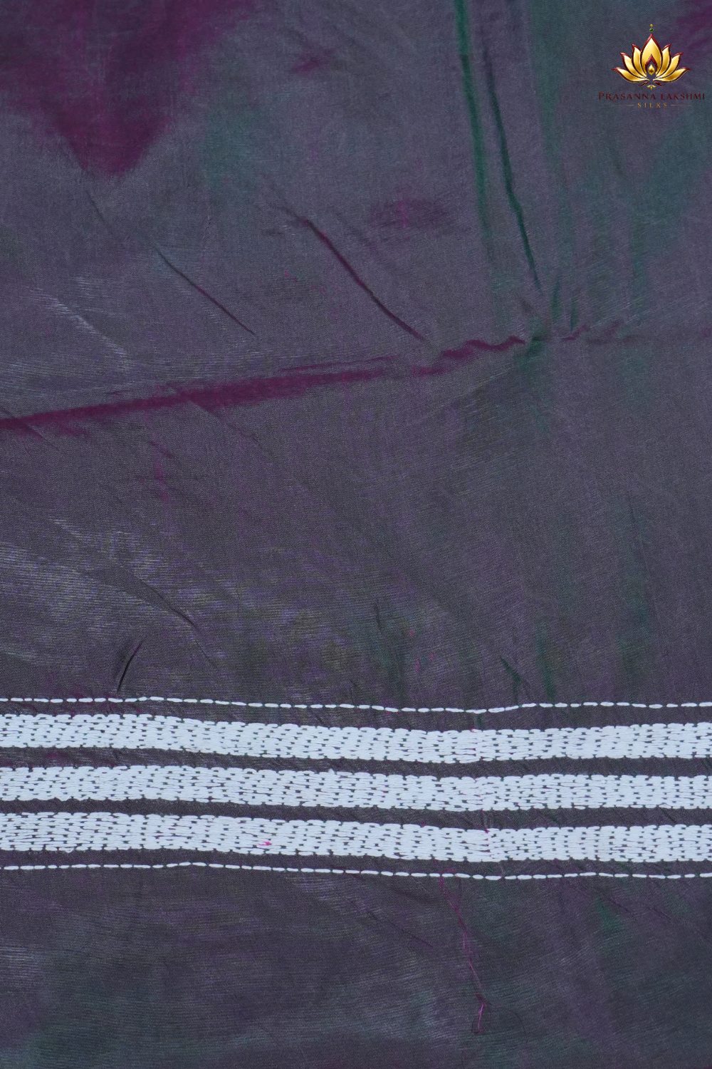 Traditional semi Bangalore silk saree with intricate Kantha embroidery suitable for festive occasions.