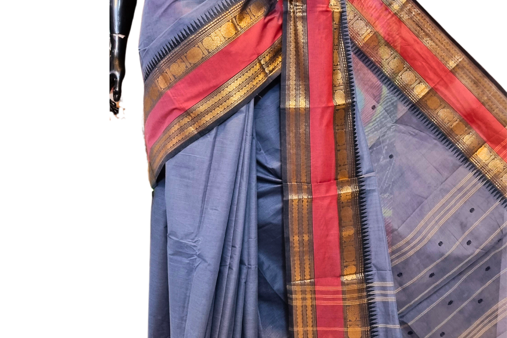 Lightweight Kanjeevaram cotton saree for summer weddings
