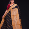 Black Kanjeevaram Cotton Saree