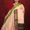 Lightweight Gadwal cotton saree featuring elegant zari border and striped pallu design.
