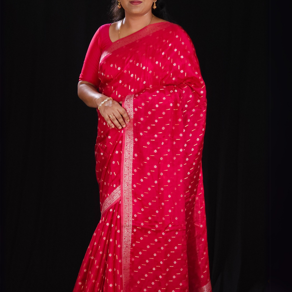 Pink Banaras Jal Saree