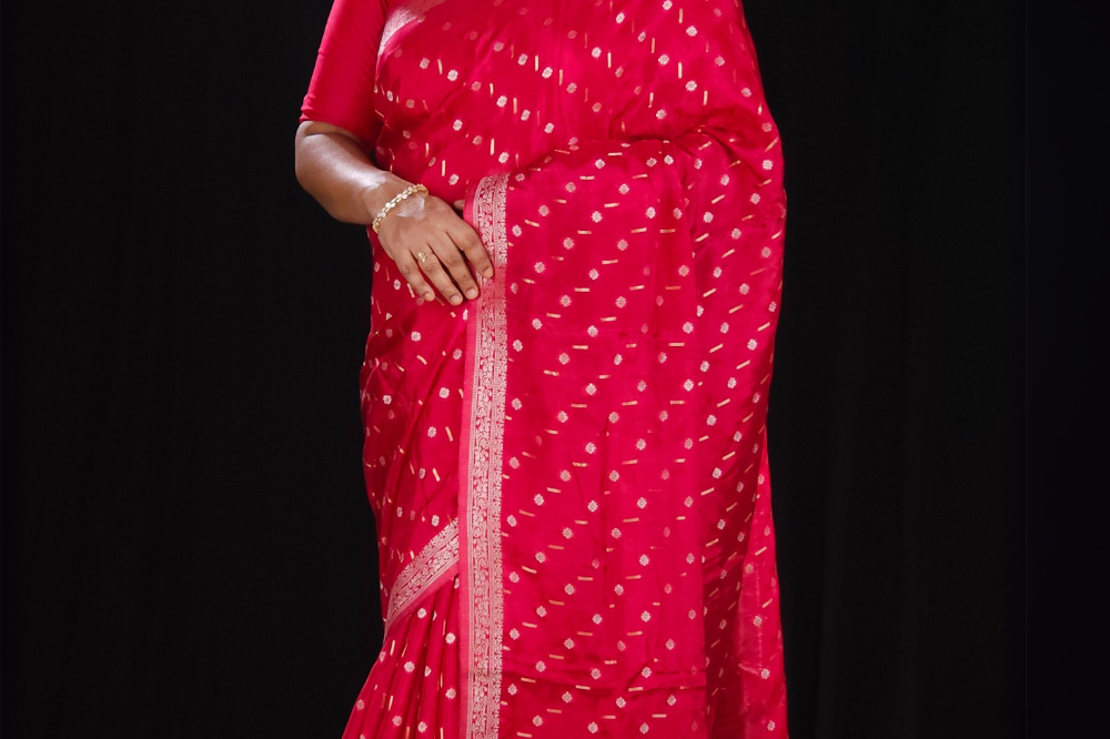 Pink Banaras Jal Saree