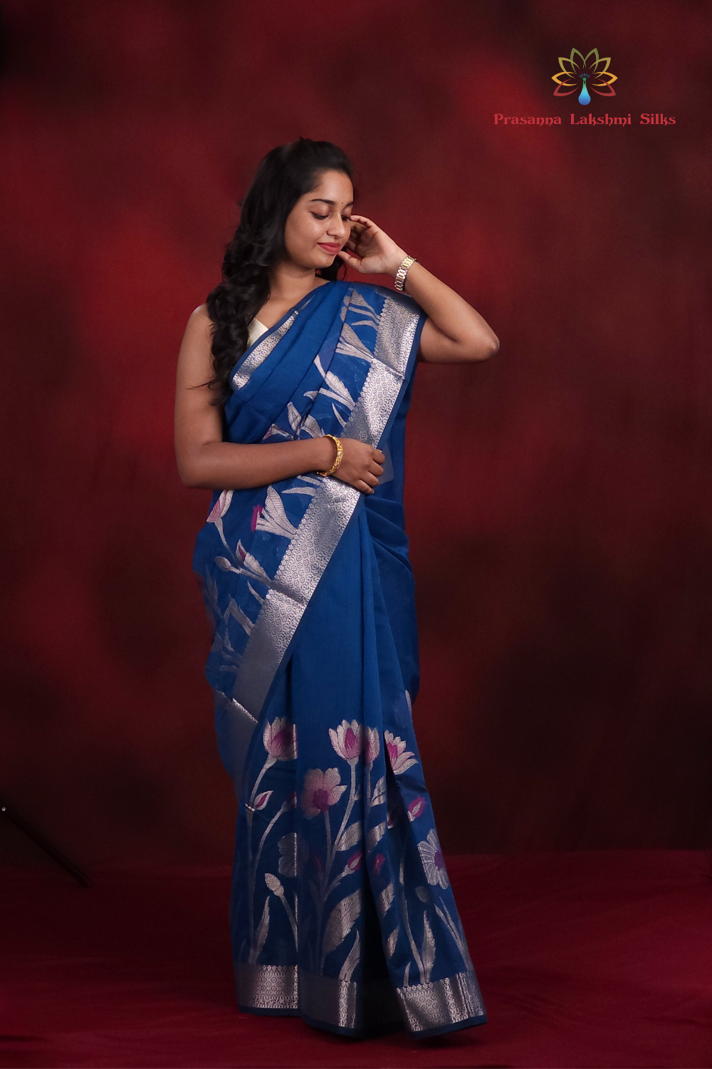 Prussian Blue Chanderi Saree
