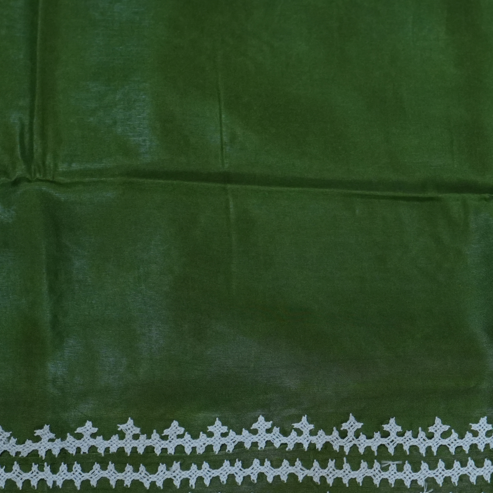 Elegant Semi Bangalore Silk Saree suitable for festive occasions with detailed Kutch embroidery.