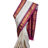 Handloom Gadwal pure silk saree with intricate small zari motifs and rich woven pallu.