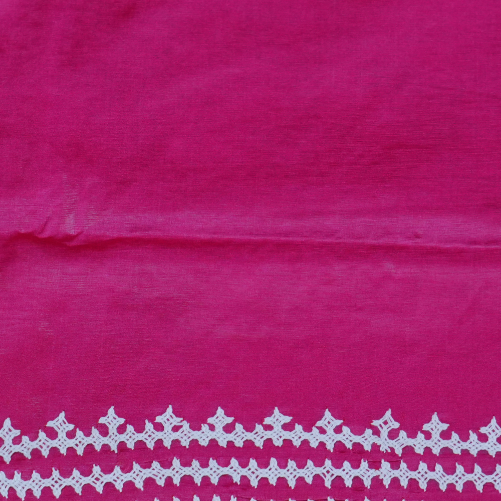 Elegant Semi Bangalore Silk Saree suitable for festive occasions with detailed Kutch embroidery.