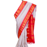 Handloom Gadwal pure silk saree with intricate small zari motifs and rich woven pallu.
