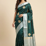 Luxury Banarasi Mashru saree featuring allover big zari woven motifs, Meenakari detailing, contrast satin border, rich brocade pallu, and contrast blouse.
