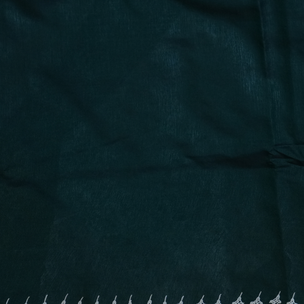 Traditional semi Bangalore silk saree with intricate Kantha embroidery suitable for festive occasions.