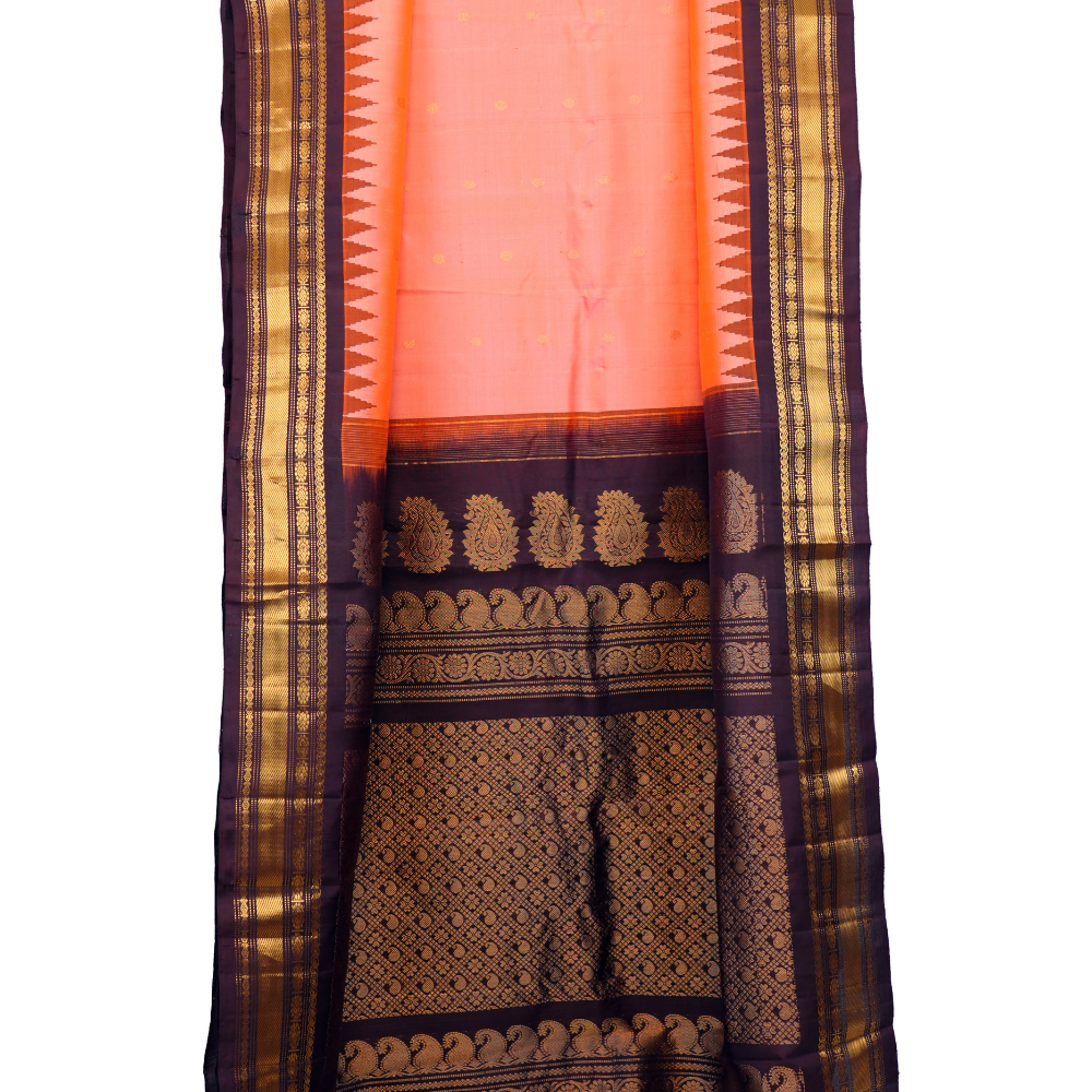 Elegant handloom Gadwal pure silk saree suitable for weddings and special occasions.