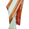Handloom Gadwal pure tissue silk saree with intricate zari motifs and muniya borders.
