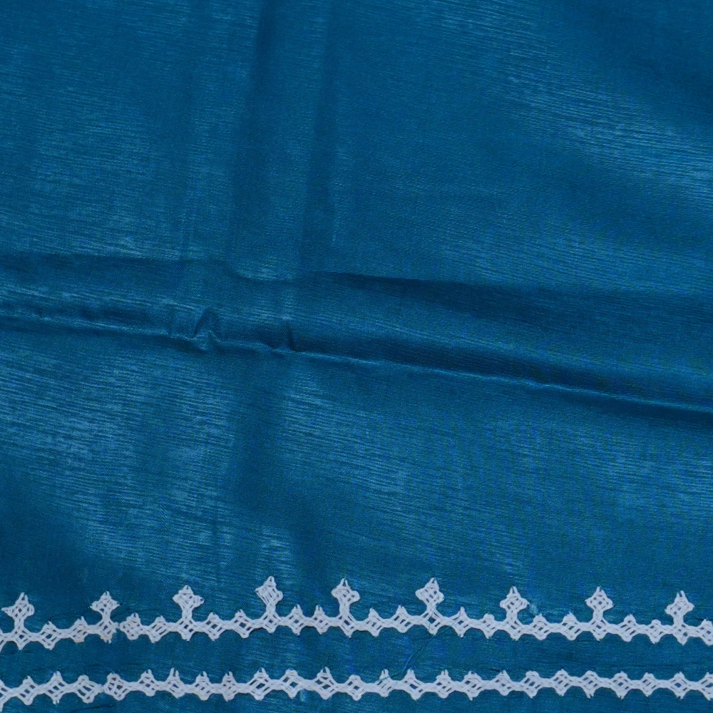 Elegant Semi Bangalore Silk Saree suitable for festive occasions with detailed Kutch embroidery.