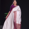 Light and dark Purple"Banarasi silk with embozed design."