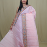 Organza Saree with all-over small mirror work and thread-woven tissue floral borders.
