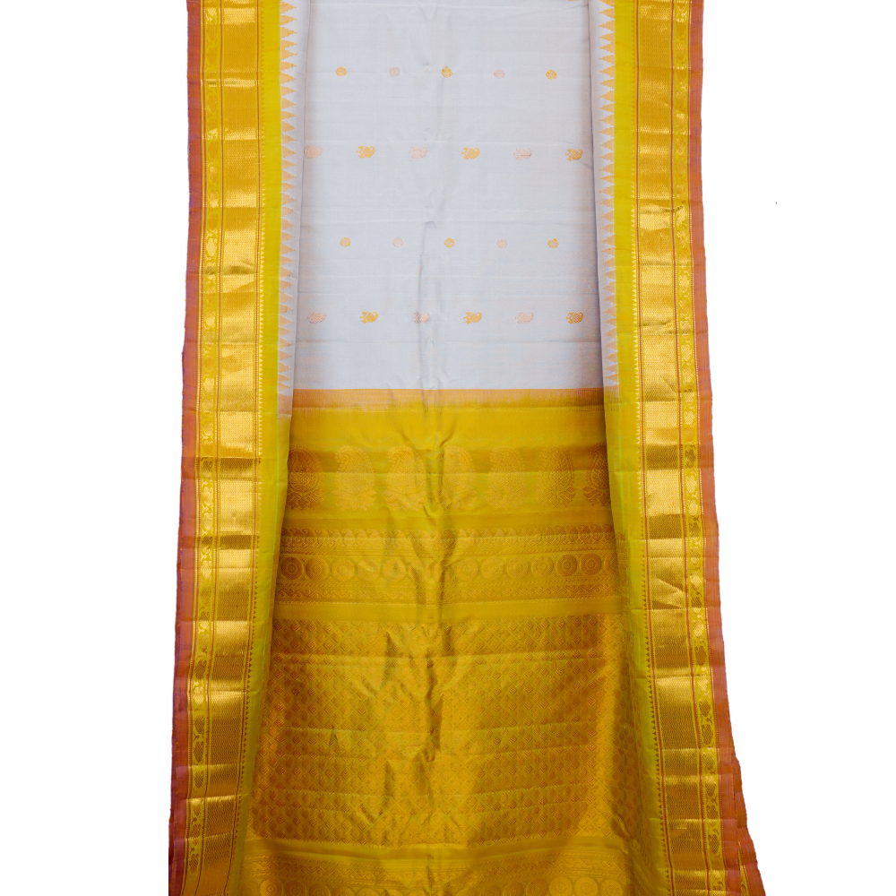 Elegant handloom Gadwal pure silk saree suitable for weddings and special occasions.