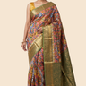 Pure Hand Pen Kalamkari saree with intricate hand-painted designs

