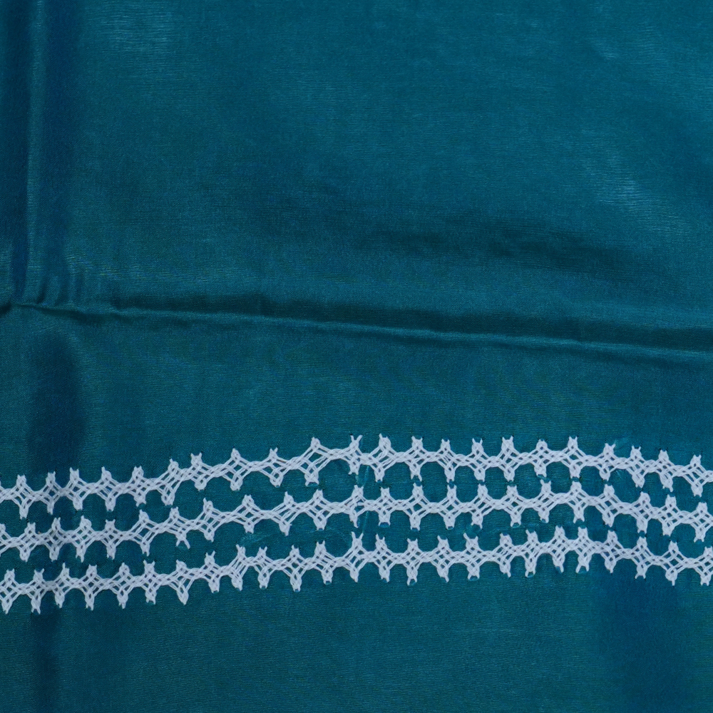 Elegant Semi Bangalore Silk Saree suitable for festive occasions with detailed Kutch embroidery.