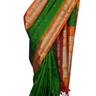 Handloom Gadwal pure tissue silk saree with intricate zari motifs and muniya borders.
