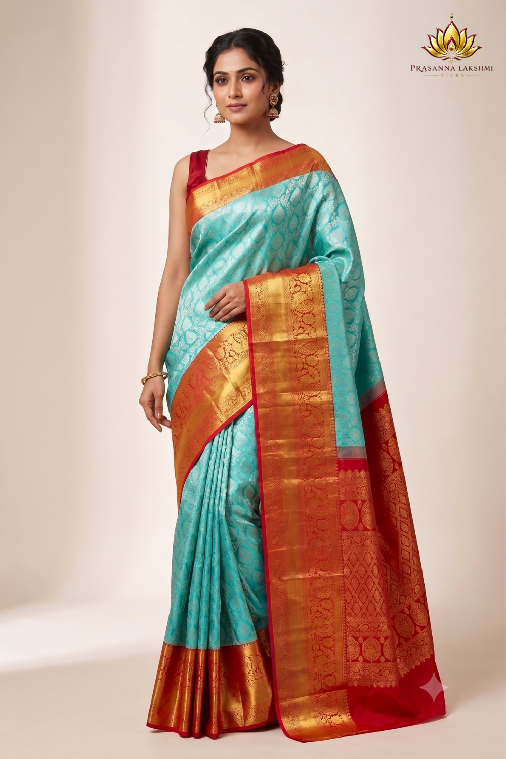 Handloom Kanjeevaram pure silk saree with zari brocade
