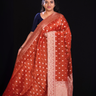brick red Designer georgette saree for weddings and parties
