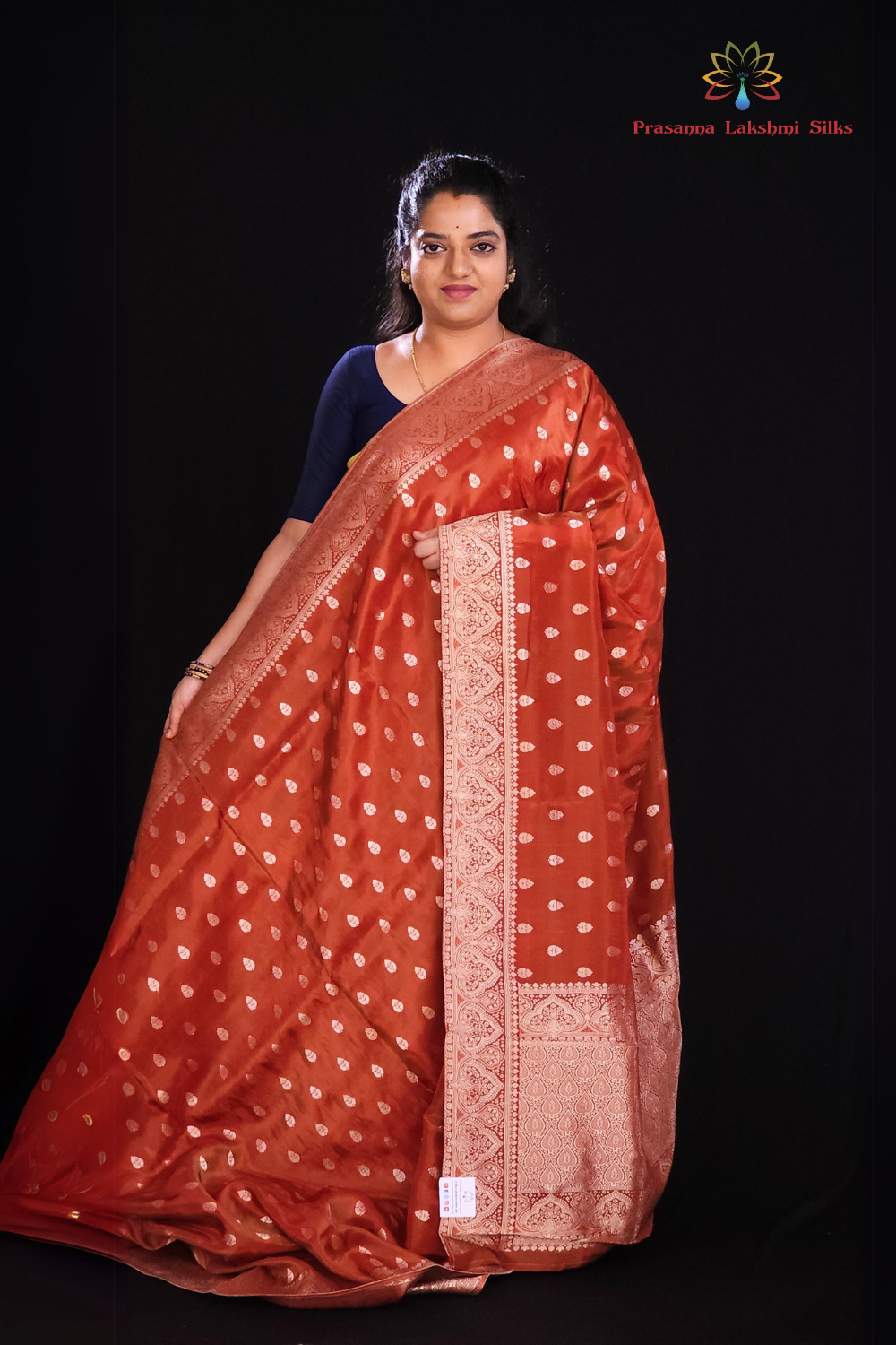 brick red Designer georgette saree for weddings and parties