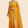 Designer Chinon Silk saree with floral sequin work
