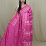 Semi Tussar silk saree with all-over thread embroidered motifs and beautiful borders.
