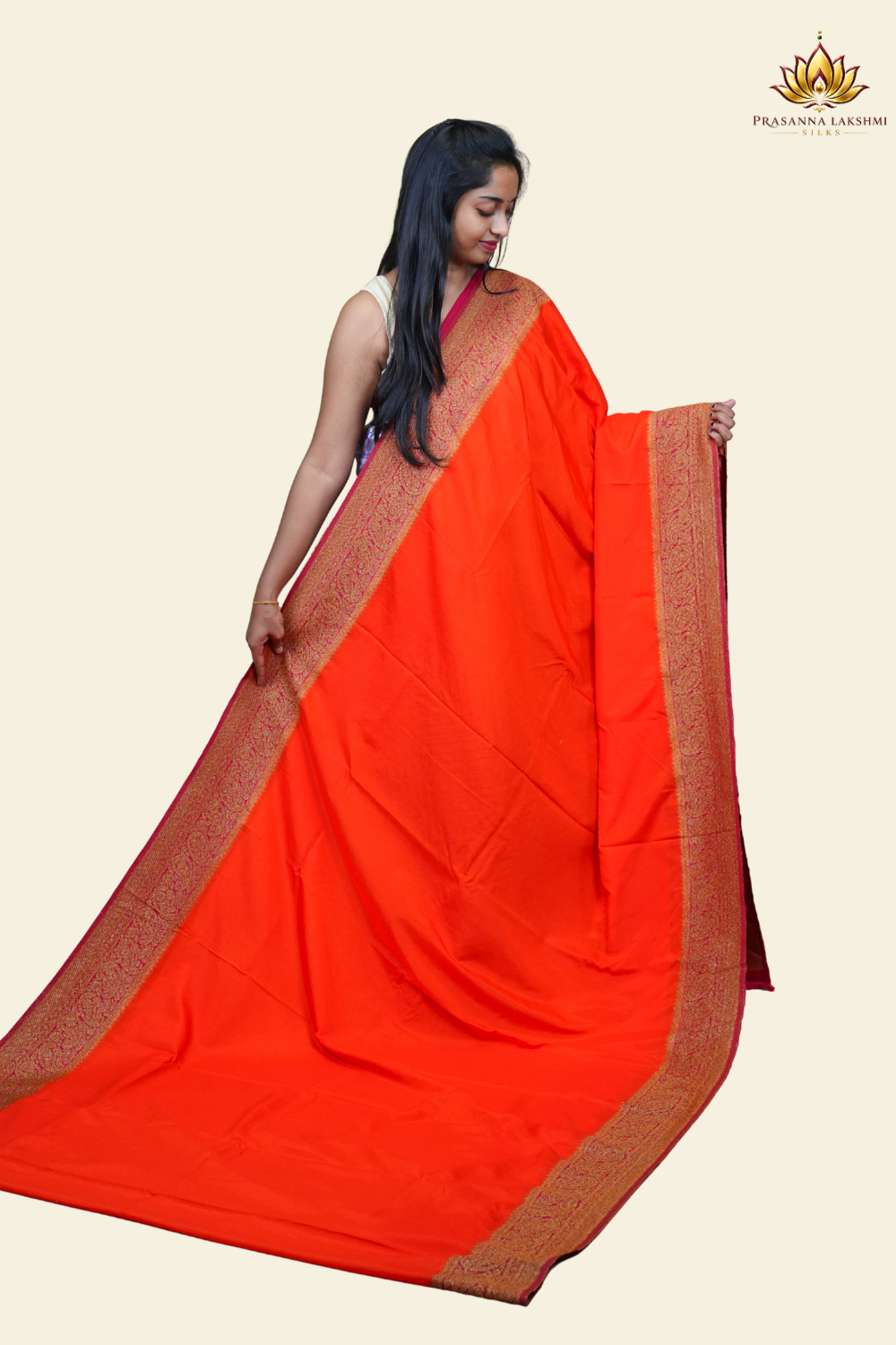 Elegant Banarasi saree featuring textured dupion silk and contrast brocade blouse
