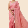 Designer Chinon Silk saree with floral sequin work
