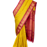Handloom Gadwal pure silk saree with classic checks pattern and rich zari brocade pallu.
