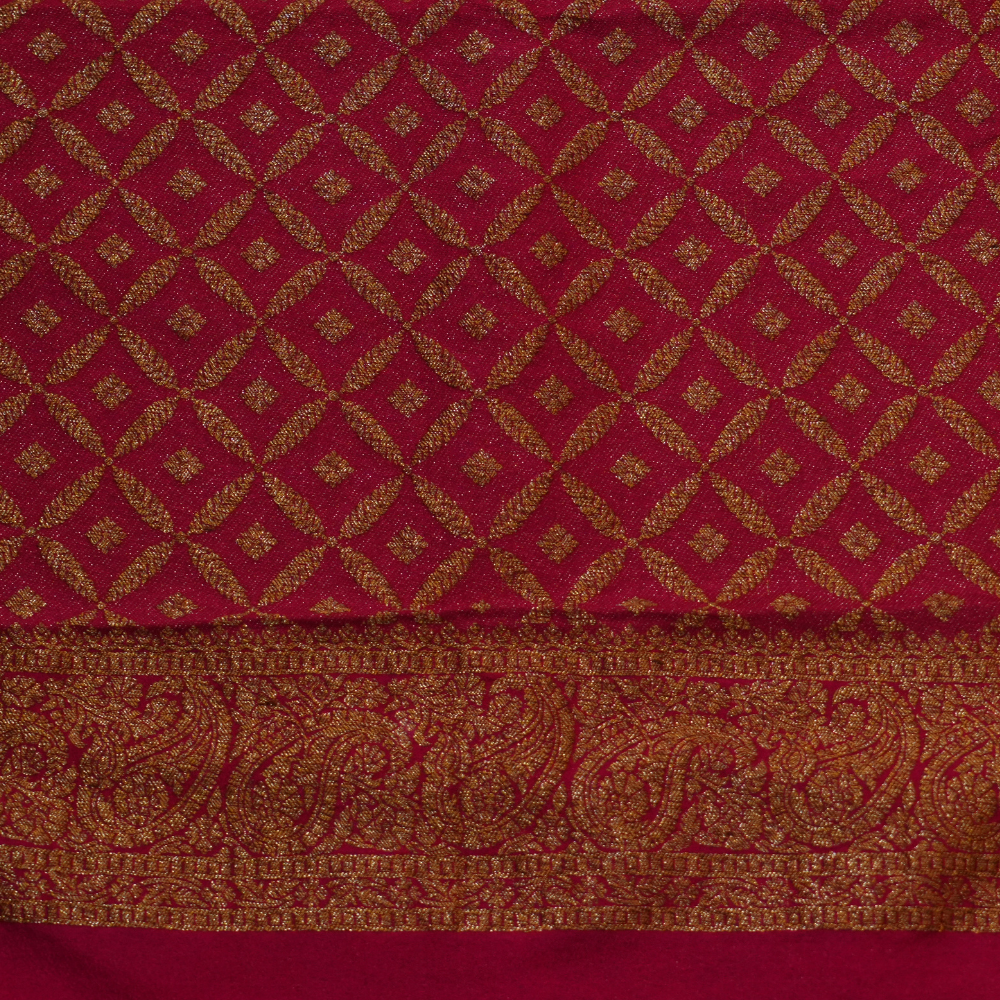 Traditional Banarasi dupion saree with ornate zari border and statement brocade pallu