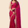 Georgette saree with intricate beads and stone cutwork border
