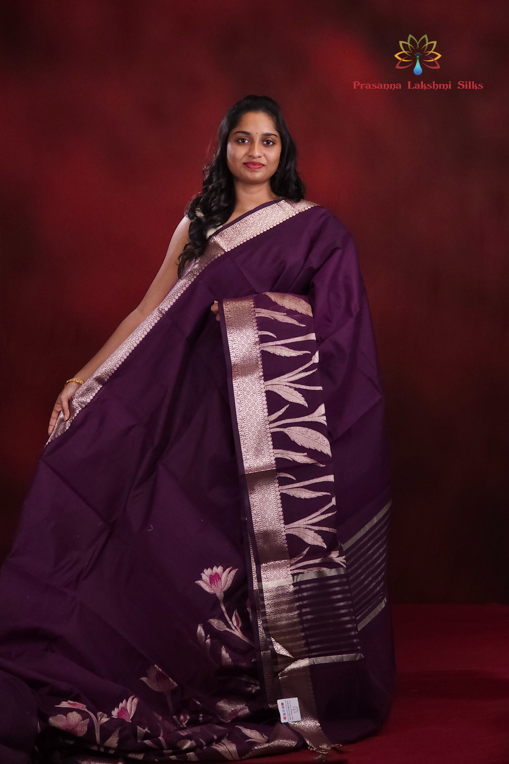 Wine Chanderi Saree  
