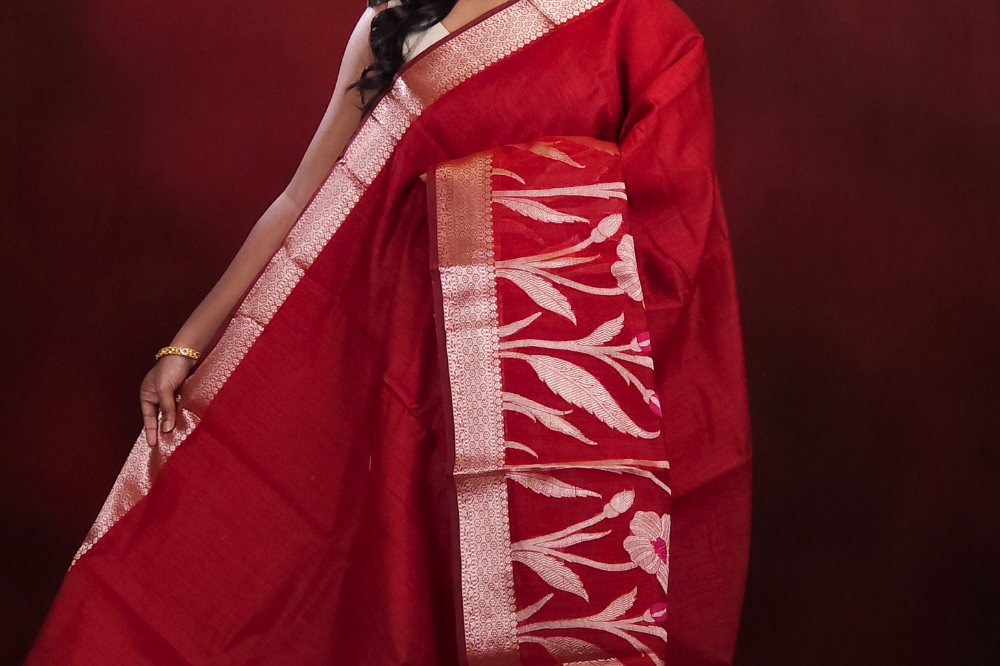 Maroon Chanderi Saree
