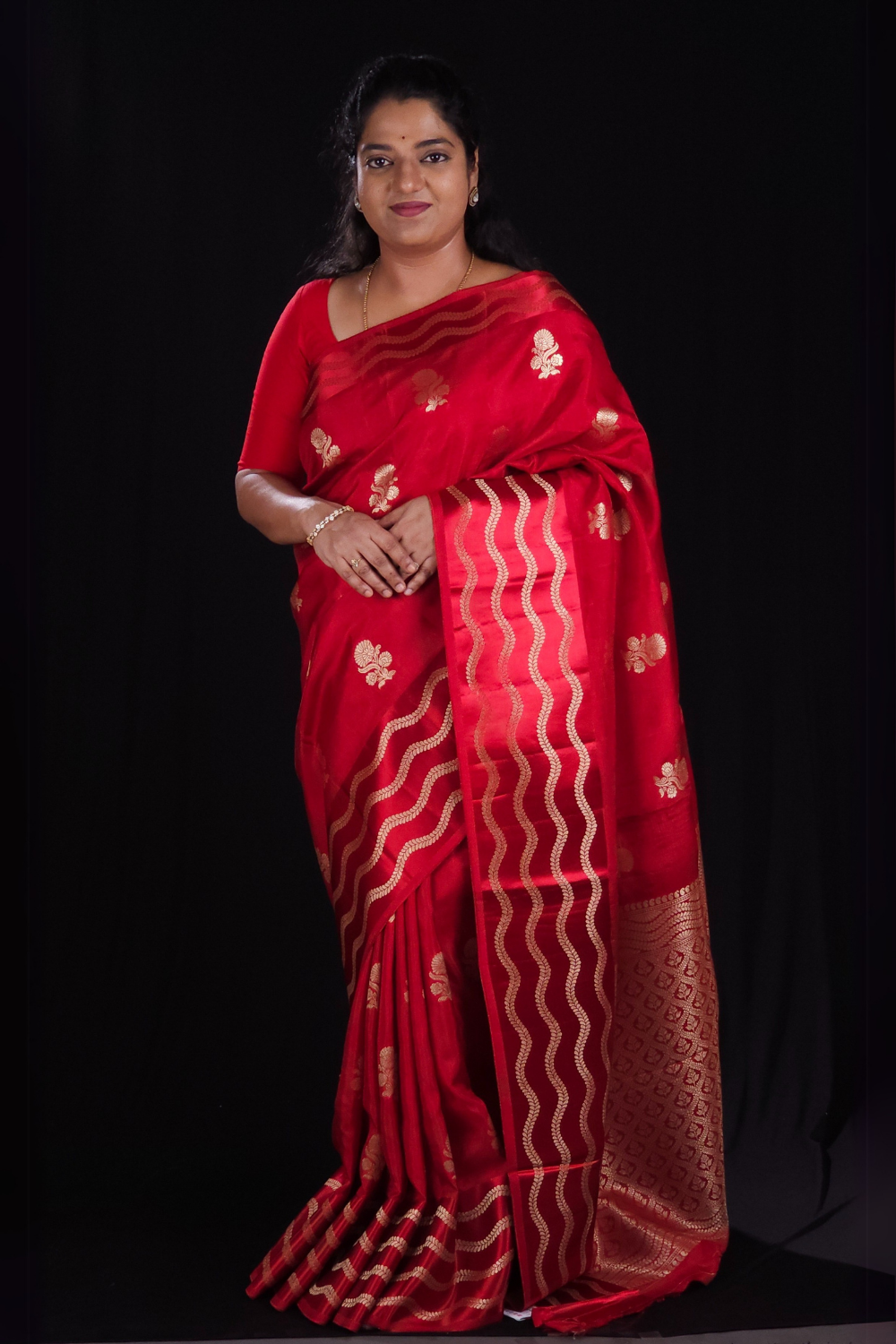 Maroon Banaras Munga saree