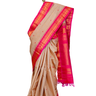 Handloom Gadwal silk cotton saree with all-over zari buttis and rich brocade pallu.
