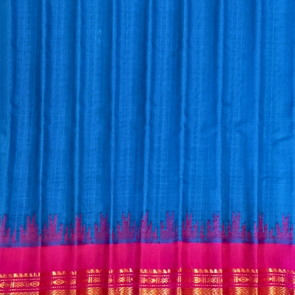 Blue Pink Ethnic Saree