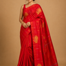 Pure handloom Gadwal silk saree with all-over zari motifs and intricate turning borders
