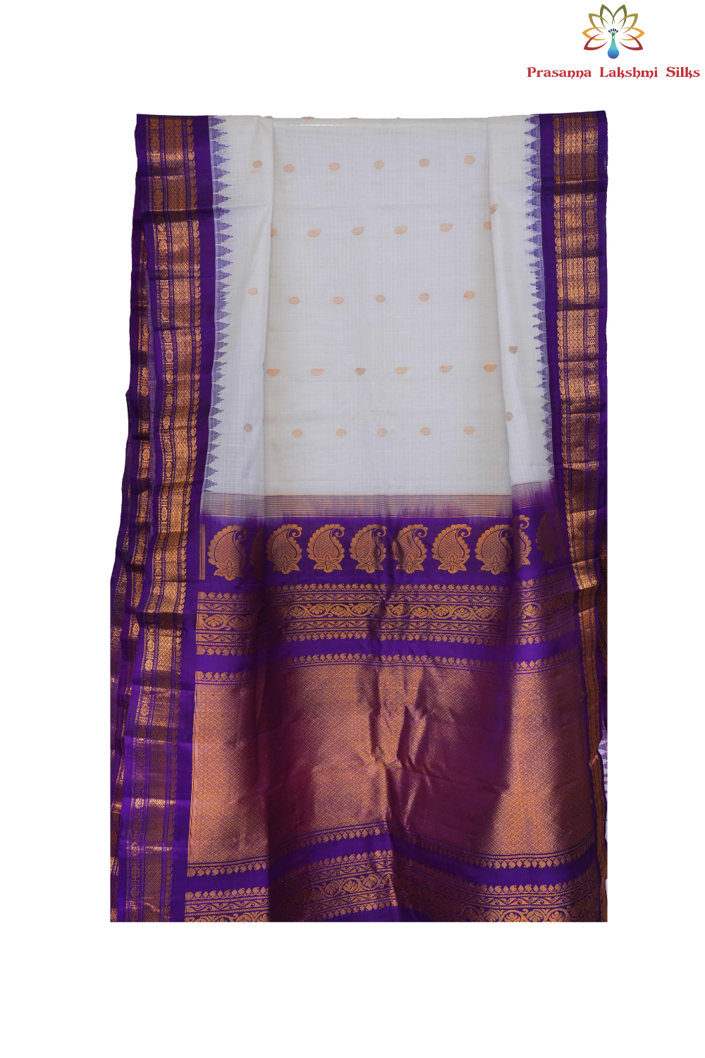 Traditional Gadwal SiCo saree featuring exquisite zari woven borders and blouse piece.

