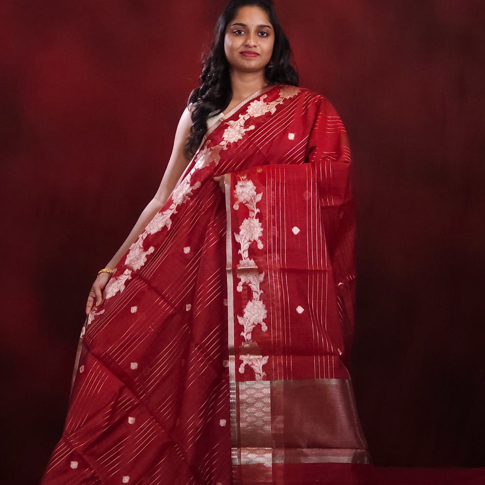 Maroon Chanderi Saree
