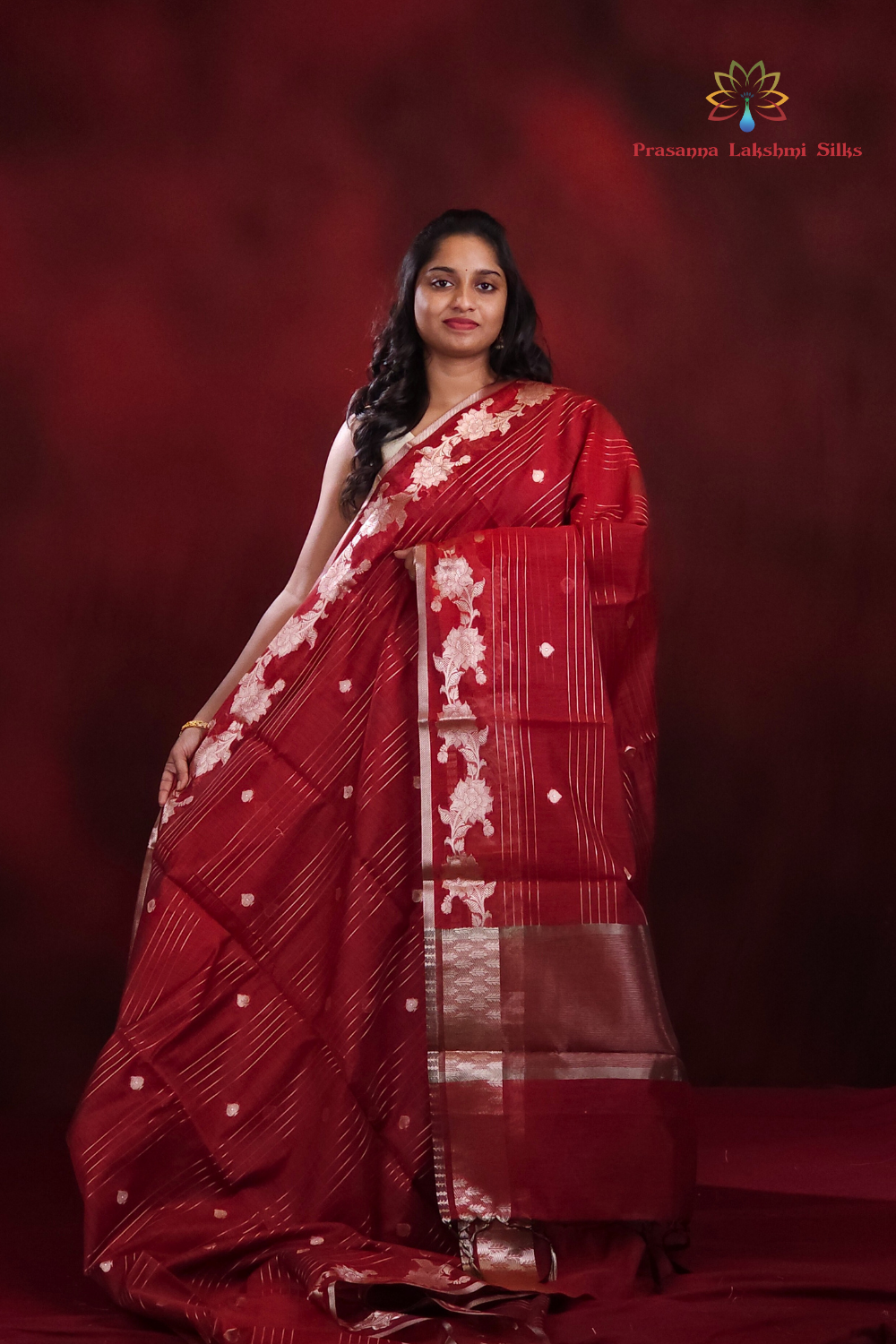 Maroon Chanderi Saree
