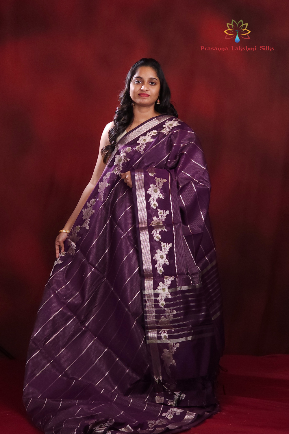 Wine Chanderi Saree