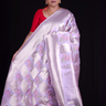 Lavender Mashru silk saree
