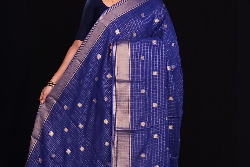 blue Designer georgette saree for weddings and parties